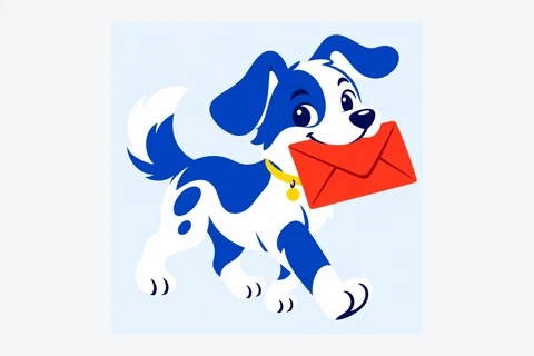 Courier dog mascot
