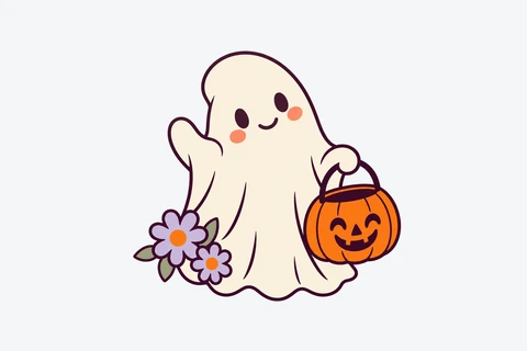 Fantasma con un cubo de calabaza