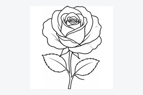 Line art rose
