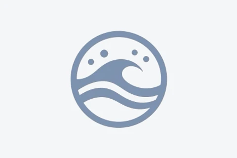 Transparent cutout wave badge