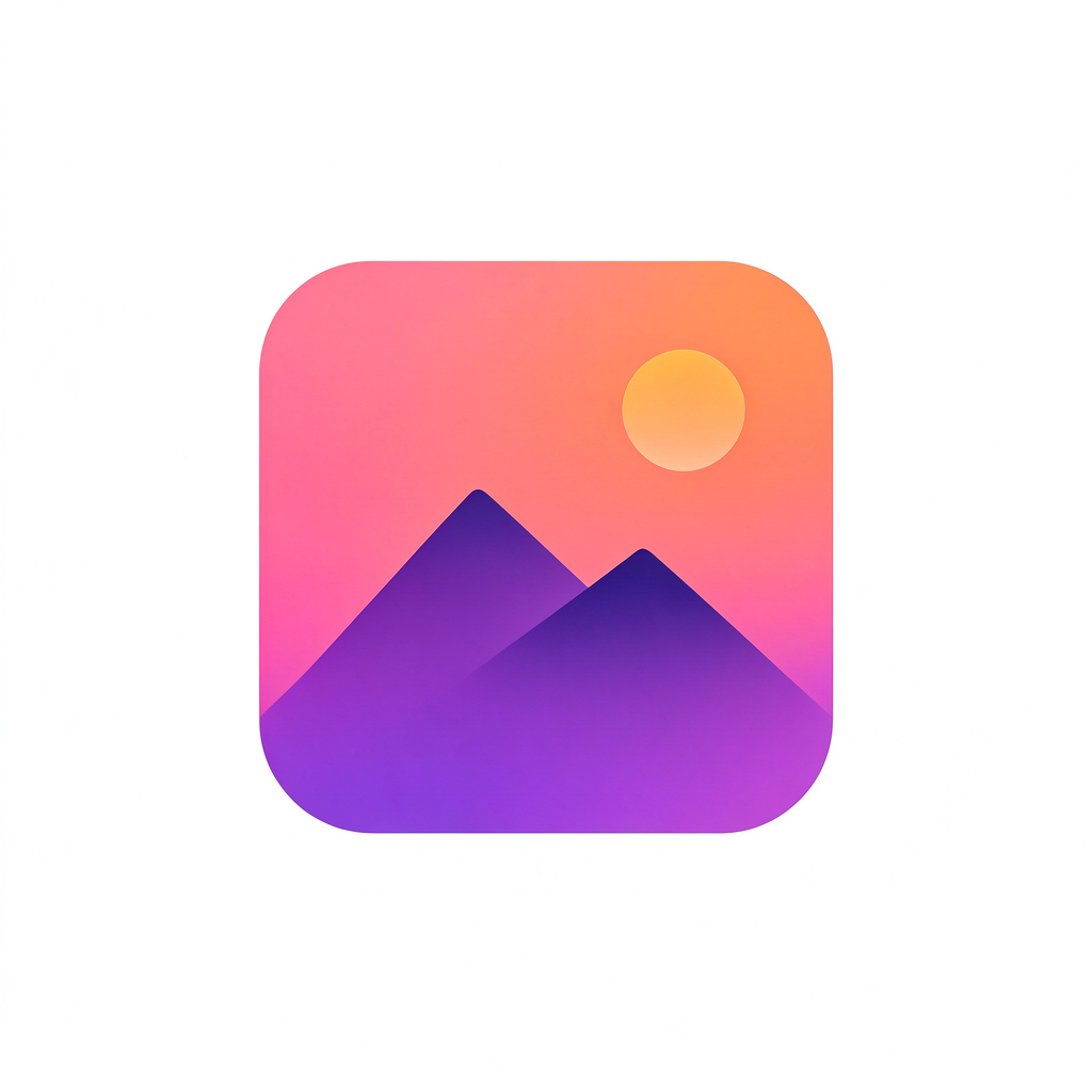 Gradient mountain icon — Original image