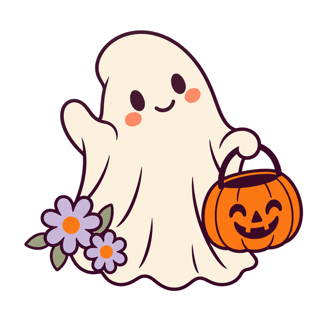 Fantasma con un cubo de calabaza — Imagen original
